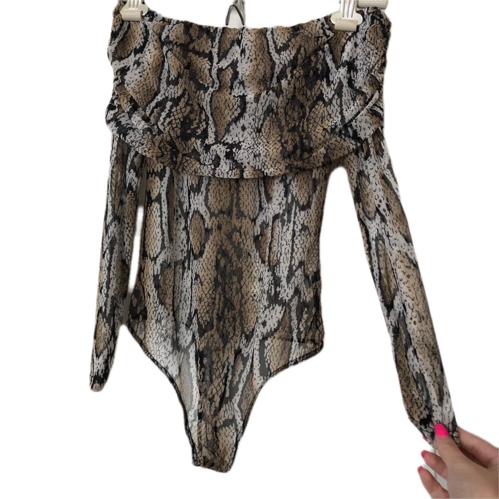 Snakeskin Off the Shoulder Bodysuit